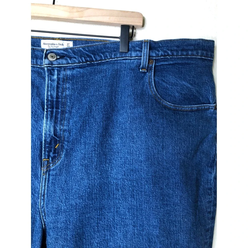 Abercrombie Fitch 90's Straight Ultra High Rise Mid Wash Denim‎ Jeans W50 L31